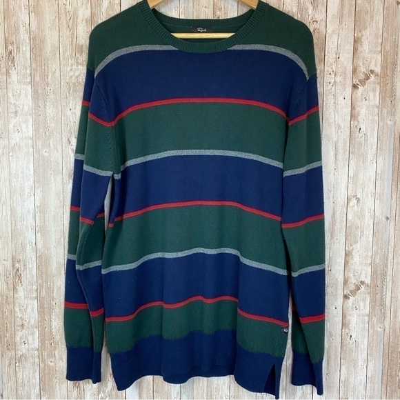 Rails Kent Rugby Stripe Cotton/Wool Blend Striped Long Sleeve Sweater Size L Men - Picture 2 of 10